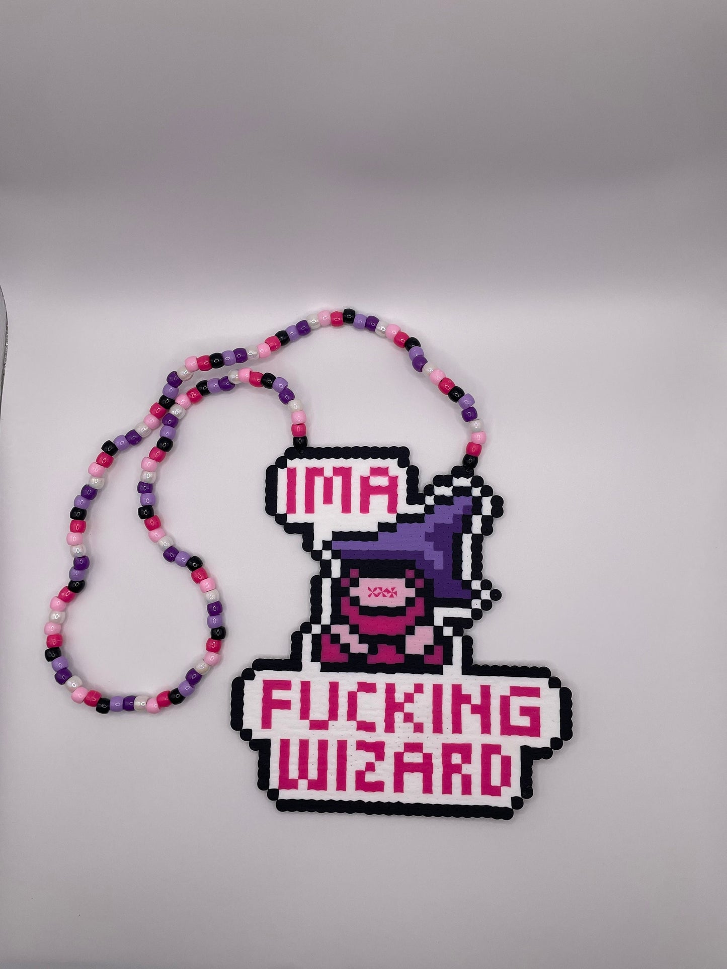 Subtronics I'm A Fucking Wizard Perler Necklace