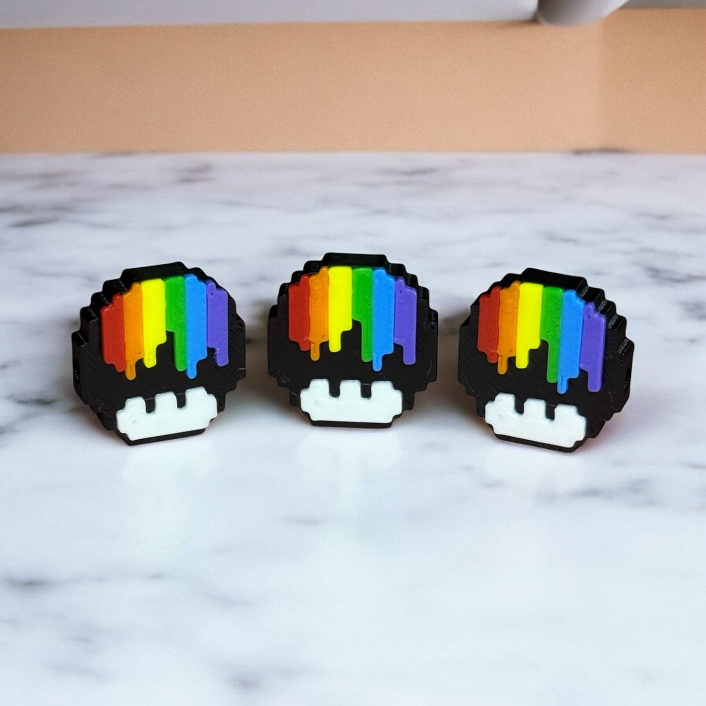 Rainbow Mushroom Kandi Beads