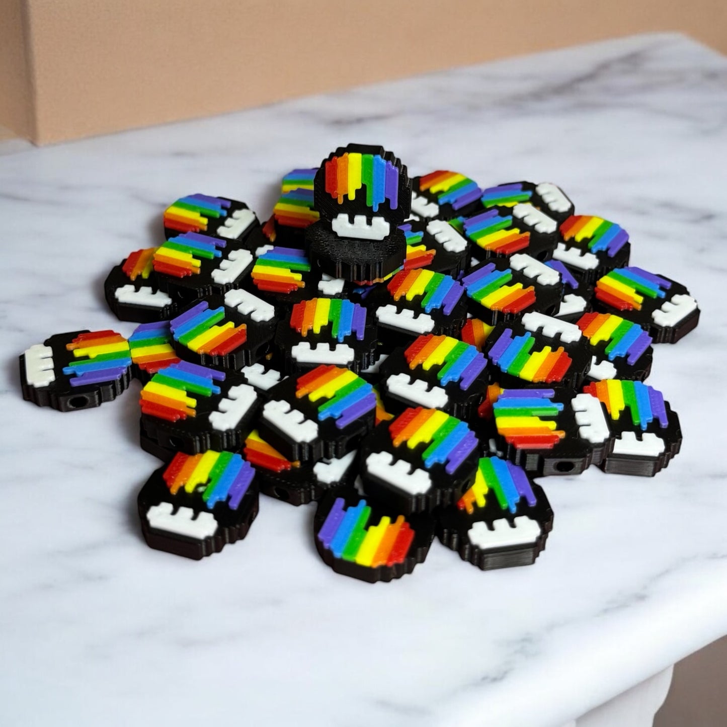 Rainbow Mushroom Kandi Beads