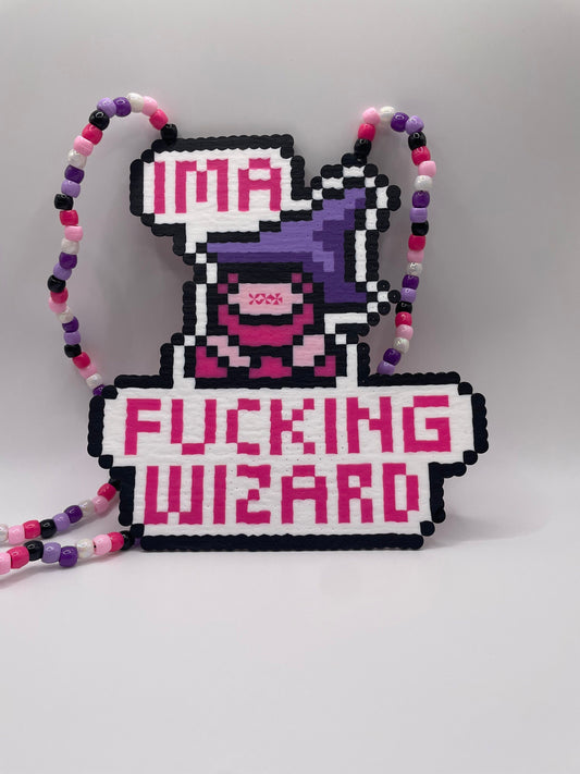 Subtronics I'm A Fucking Wizard Perler Necklace