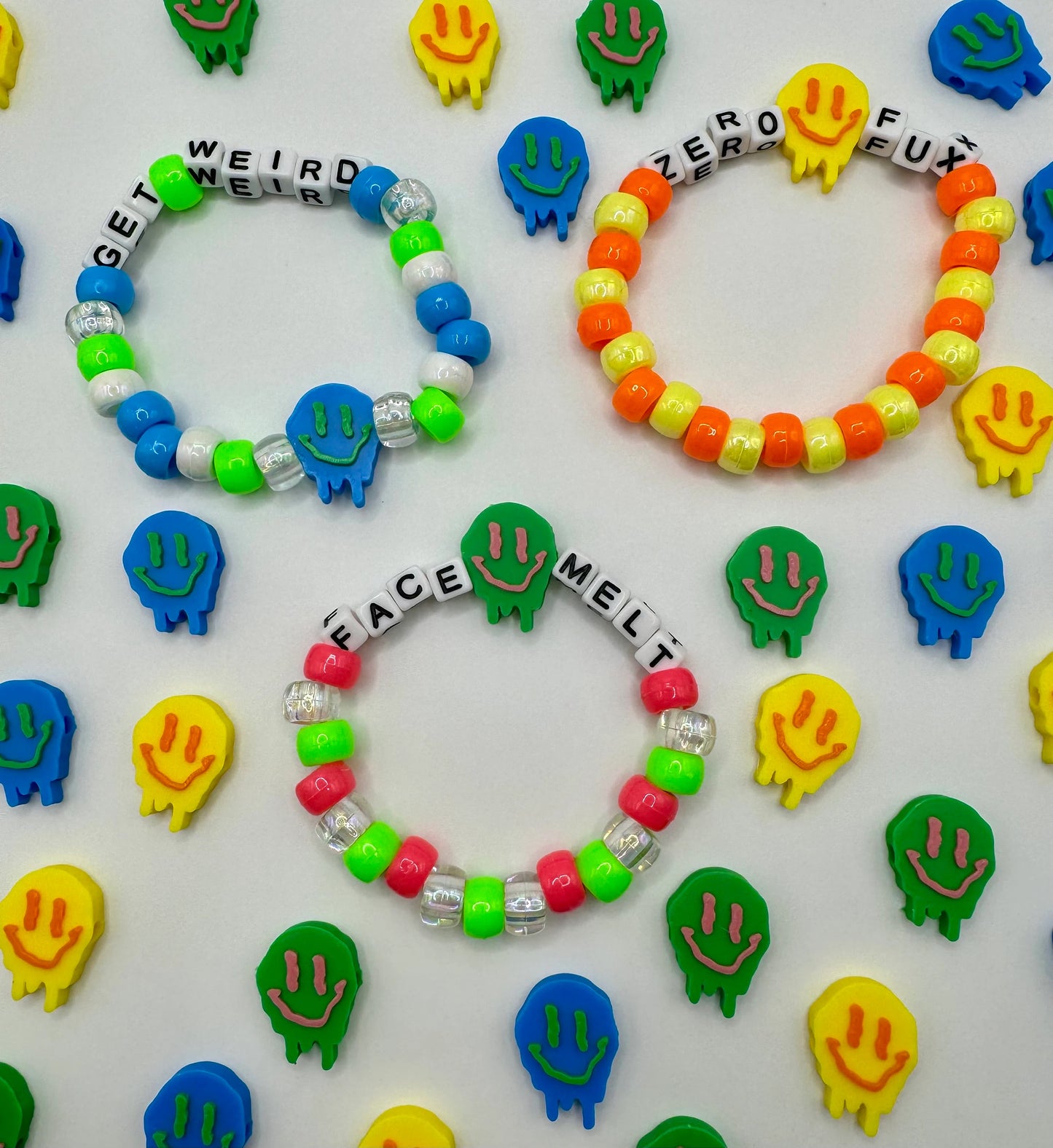 Trippy Smiley Face Kandi Beads